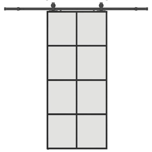 Sliding Door with Hardware Set Black 90x205 cm ESG Glass Sliding Door with Hardware Set Black 90x205 cm ESG Glass