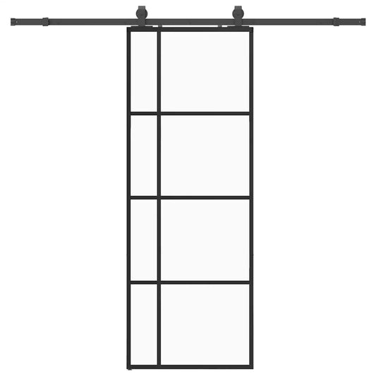 Sliding Door with Hardware Set Black 76x205 cm ESG Glass Sliding Door with Hardware Set Black 76x205 cm ESG Glass