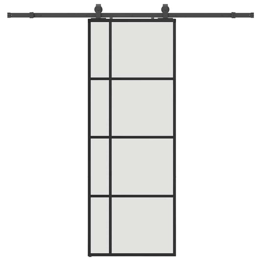 Sliding Door with Hardware Set Black 76x205 cm ESG Glass Sliding Door with Hardware Set Black 76x205 cm ESG Glass