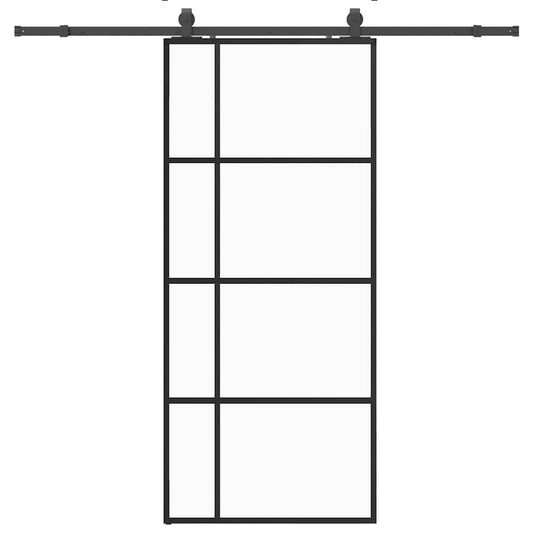 Sliding Door with Hardware Set Black 90x205 cm ESG Glass Sliding Door with Hardware Set Black 90x205 cm ESG Glass