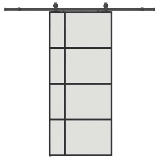 Sliding Door with Hardware Set Black 90x205 cm ESG Glass Sliding Door with Hardware Set Black 90x205 cm ESG Glass