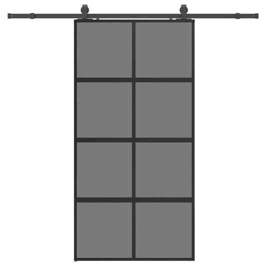 Sliding Door with Hardware Set Black 102.5x205 cm Tempered Glass Sliding Door with Hardware Set Black 102.5x205 cm Tempered Glass