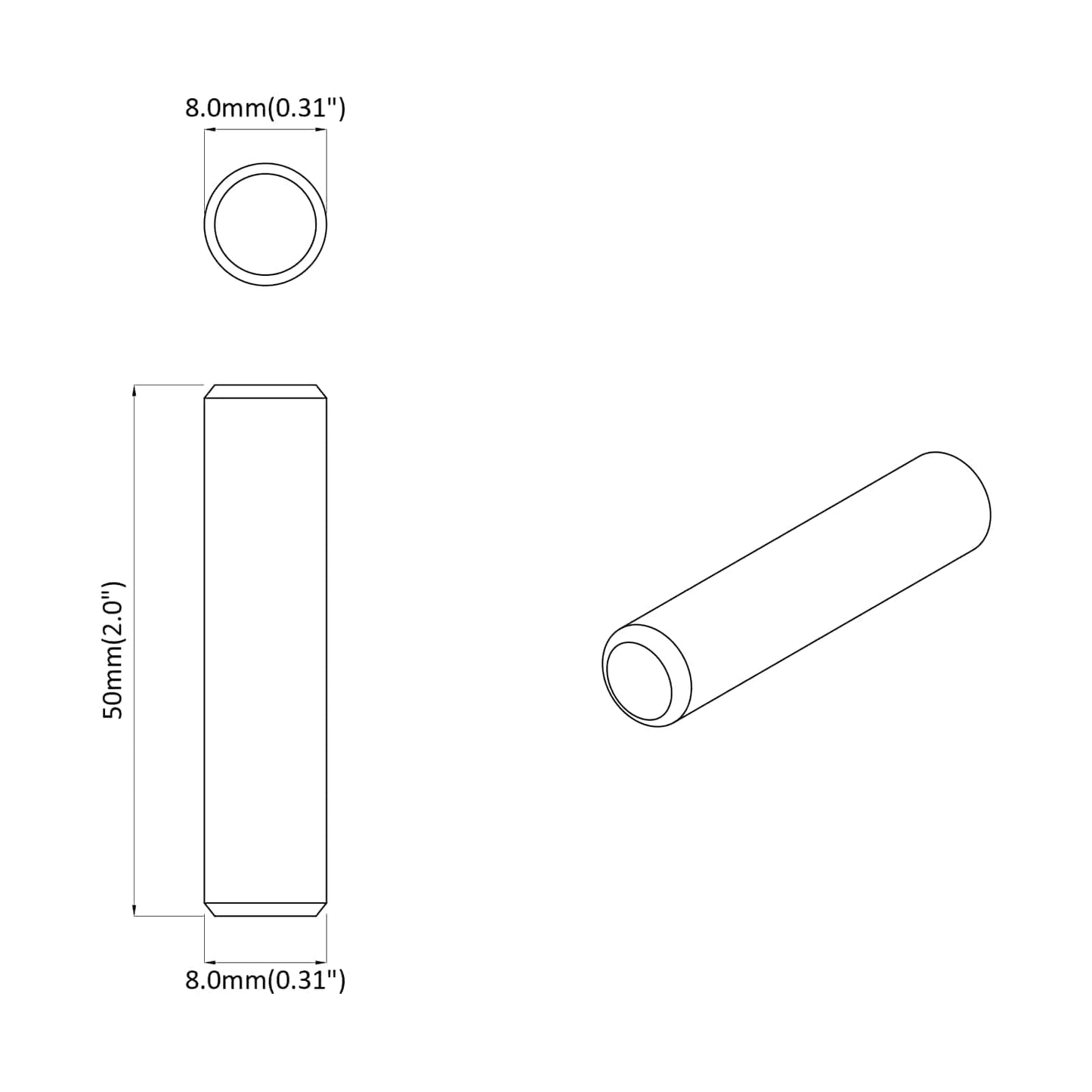 Wooden Dowels 12 pcs Brown Ø8 x 50 mm Solid wood
