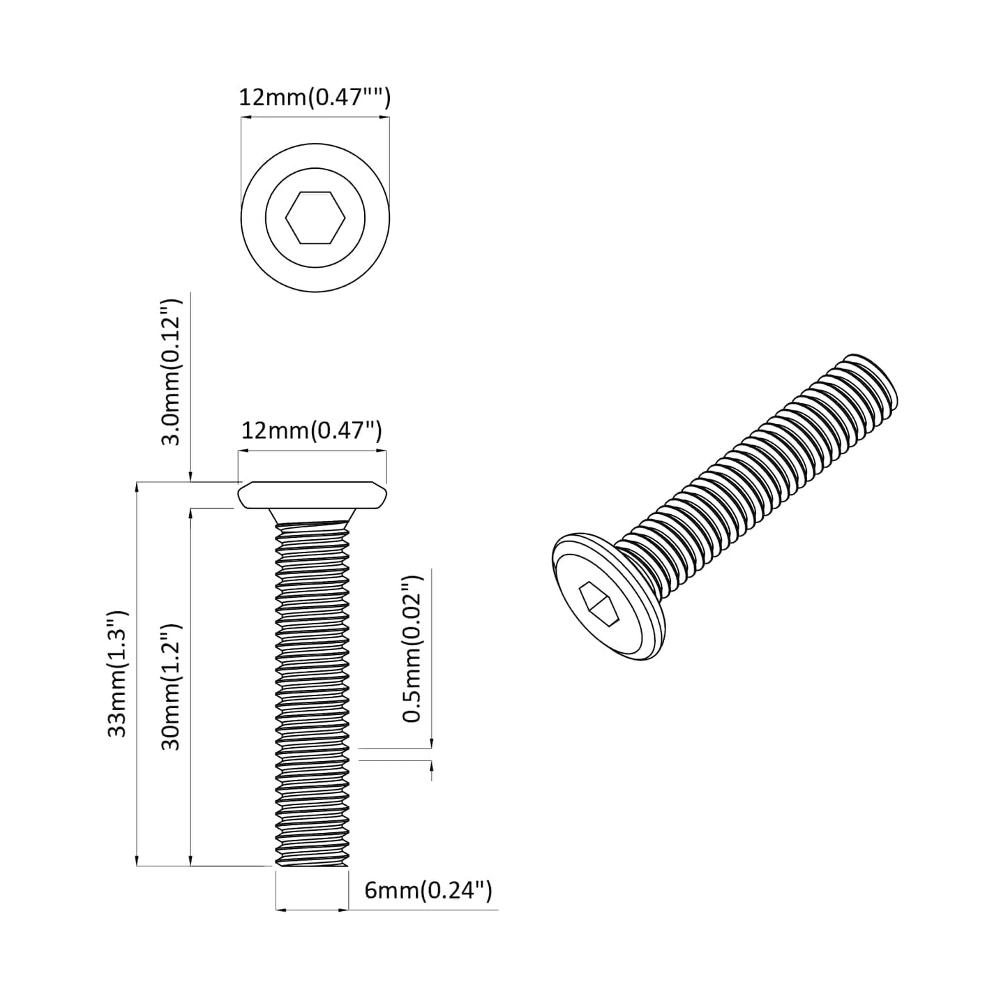 Head Lock Screw 2647 pcs Silver Steel