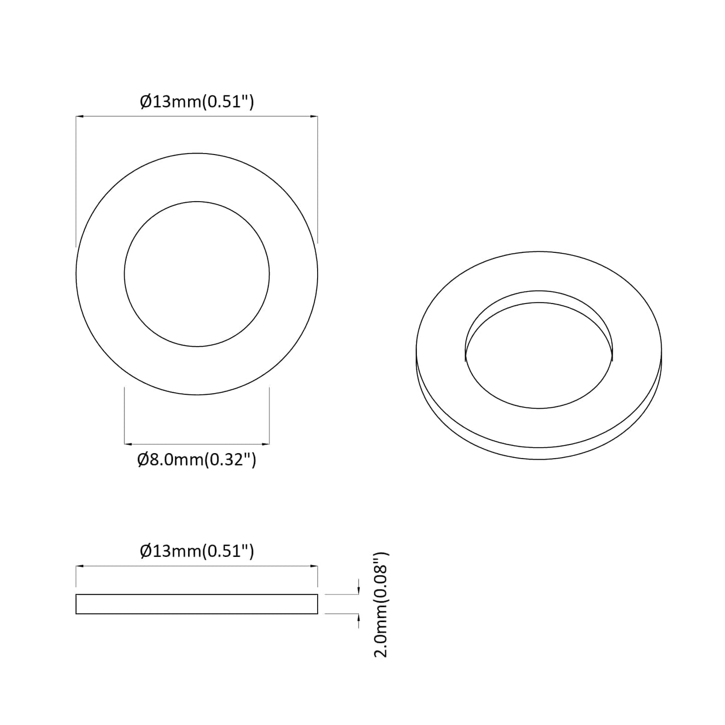 Spring Washer 2 pcs White 13 x 1 mm Iron