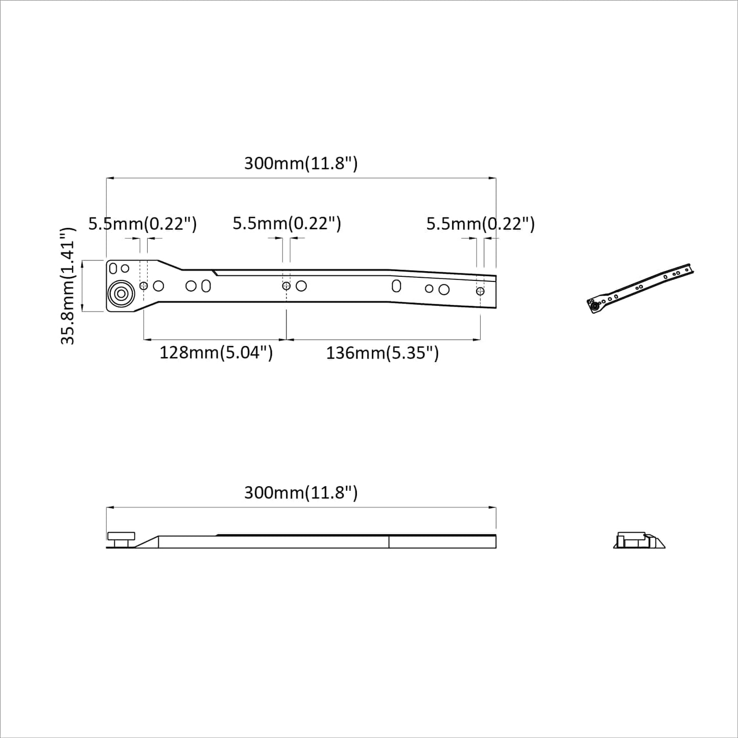 Drawer Slide 73 pcs White Steel
