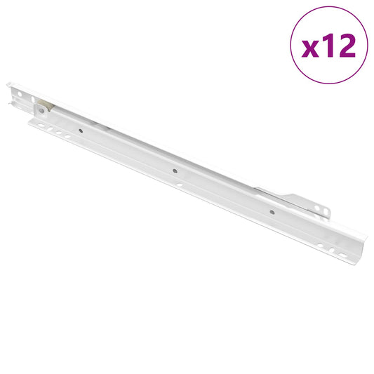 Drawer Slide 12 pcs White 350 mm Steel Drawer Slide 12 pcs White 350 mm Steel