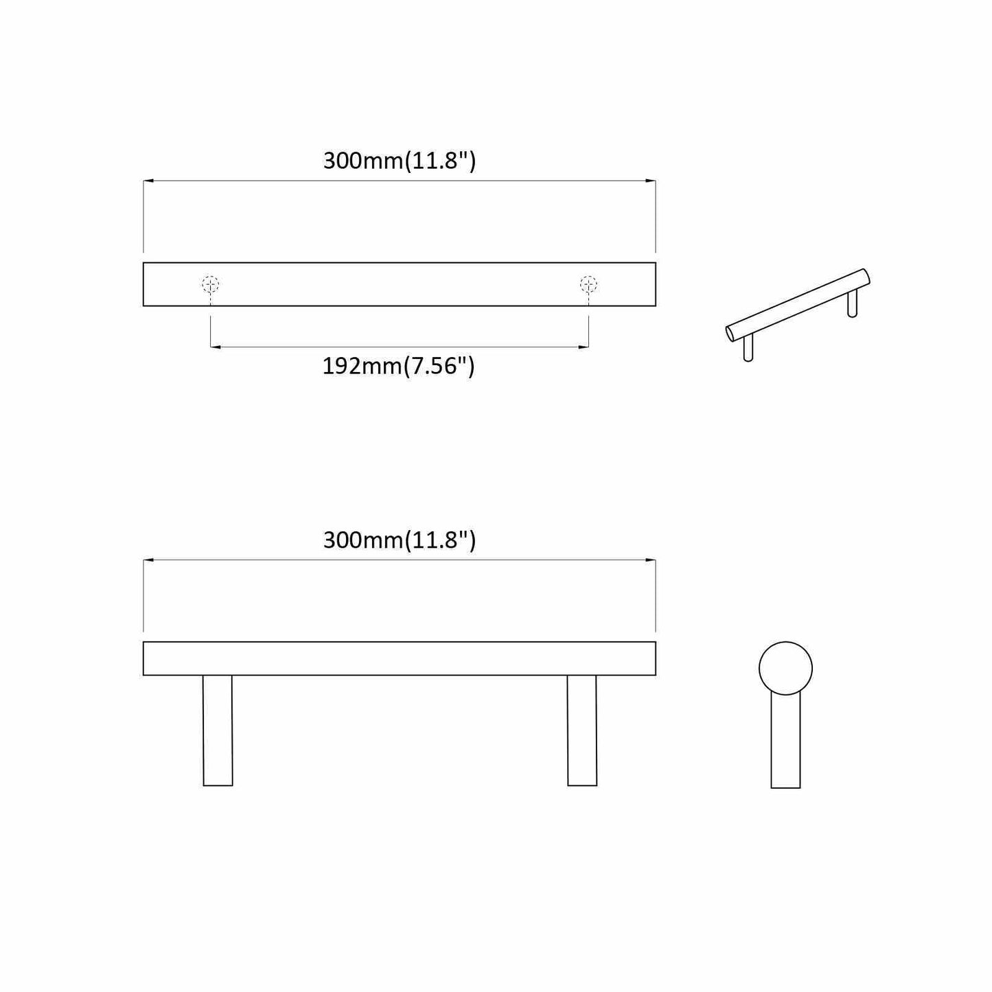 Cabinet Handle 12 pcs Silver 300 mm Stainless Steel