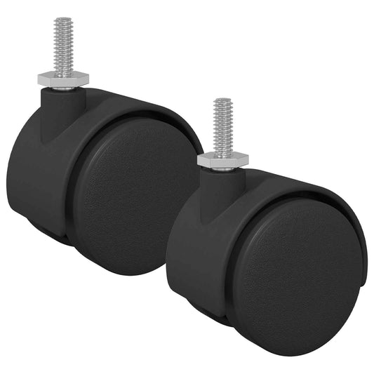 Caster 2 pcs Black and Silver 40.1 x 40.1 x 37.8 mm Iron and PP Caster 2 pcs Black and Silver 40.1 x 40.1 x 37.8 mm Iron and PP