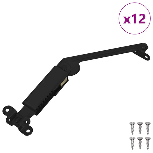 Lid Support Hinge 12 pcs Black 192 x 32 x 50 mm Steel Lid Support Hinge 12 pcs Black 192 x 32 x 50 mm Steel