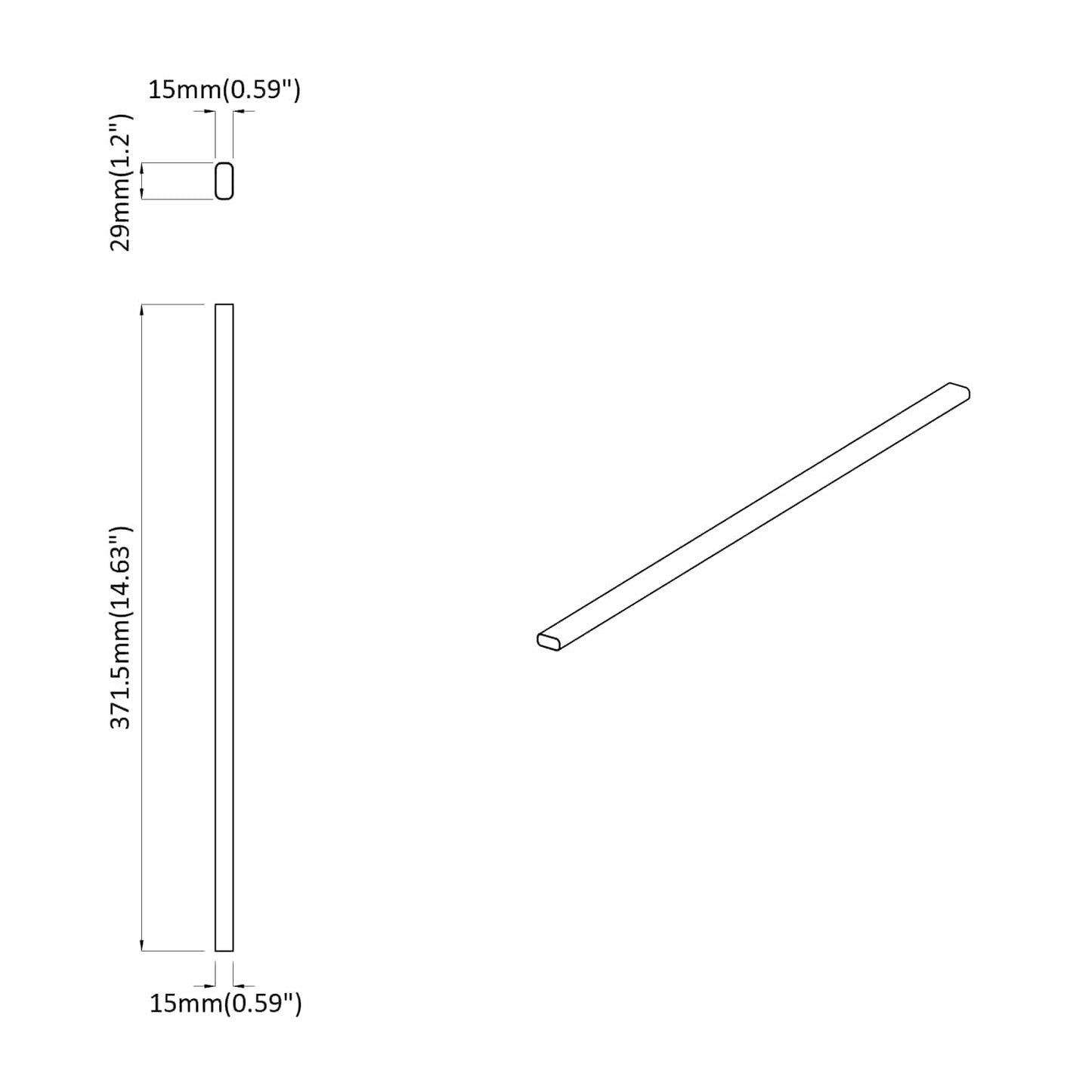 Closet Rod 2 pcs Silver 371.5 x 15 x 29 mm Aluminium Alloy