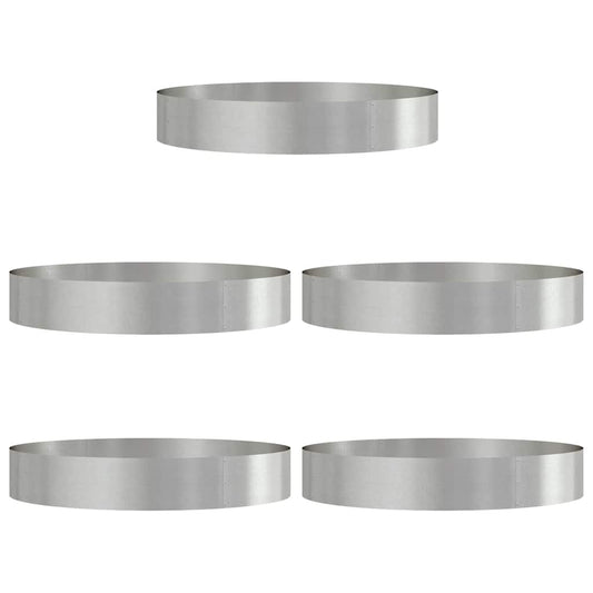 Planter Ring 5 pcs Silver 120 x 120 x 20 cm Stainless Steel Planter Ring 5 pcs Silver 120 x 120 x 20 cm Stainless Steel