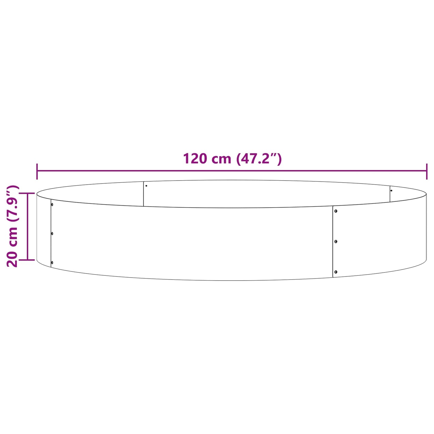 Planter Ring Rusty 120 x 120 x 20 cm Weathering Steel
