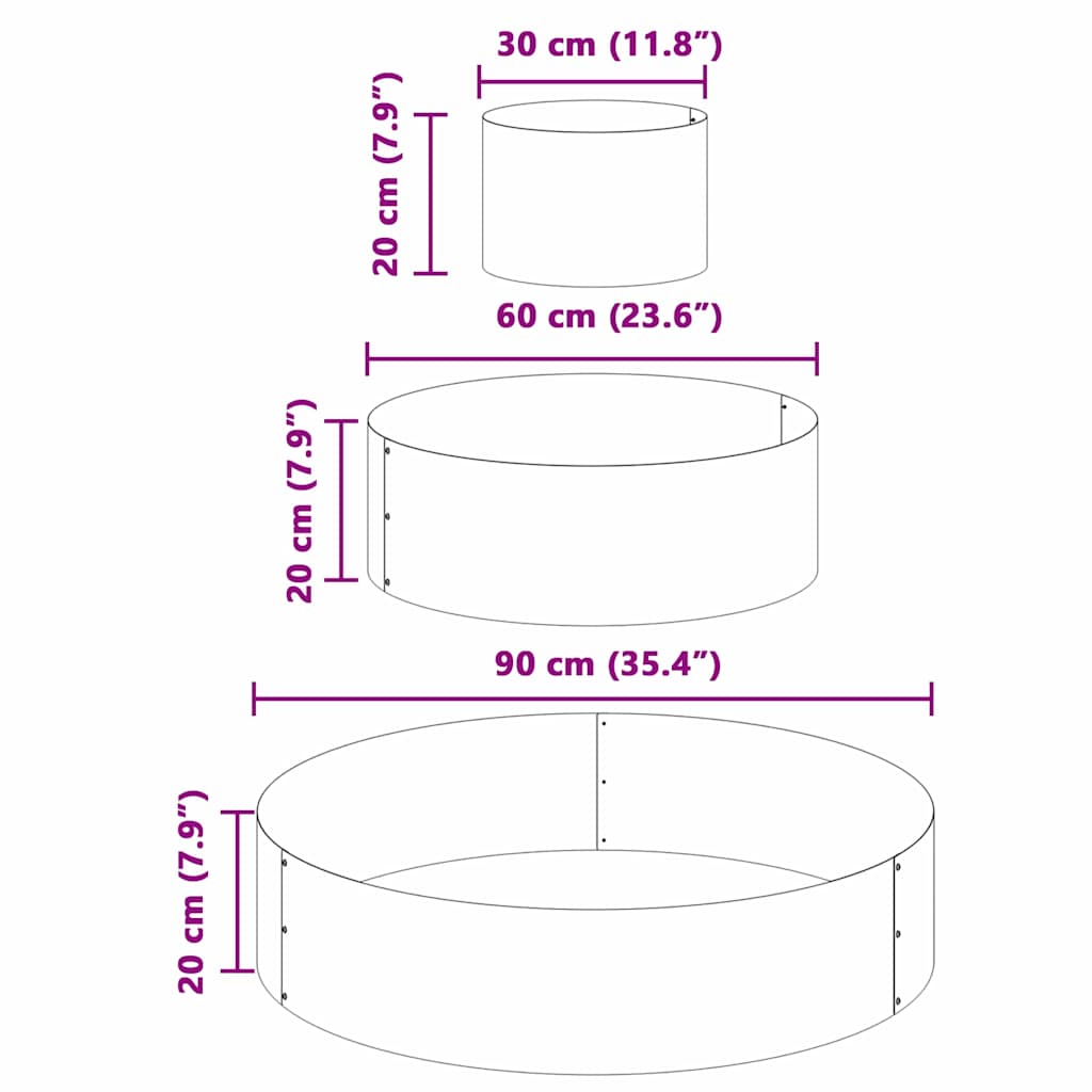 Garden Planter Silver 90 x 90 x 20 cm Stainless Steel