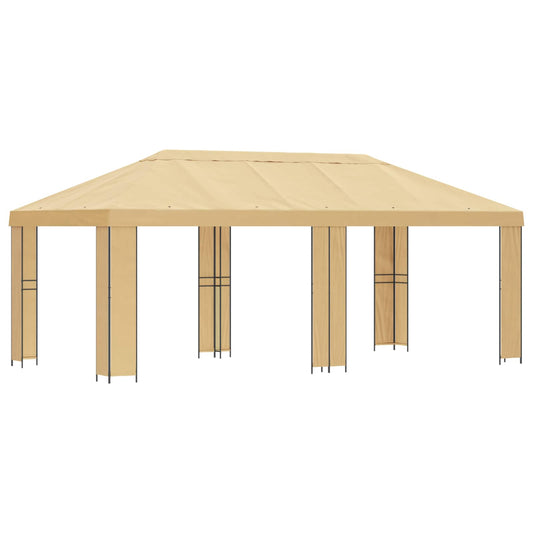 Garden Gazebo 6 x 3 m Cream Polyester and Steel 190 Garden Gazebo 6 x 3 m Cream Polyester and Steel 190