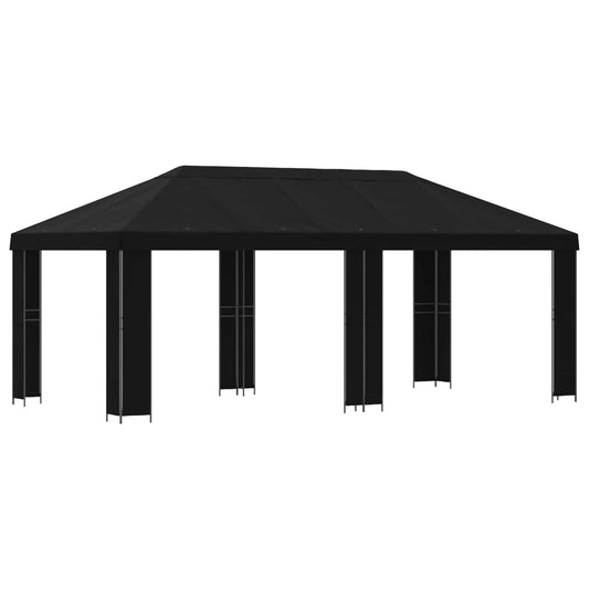 Garden Gazebo 6 x 3 m Black Polyester and Steel 190 Garden Gazebo 6 x 3 m Black Polyester and Steel 190