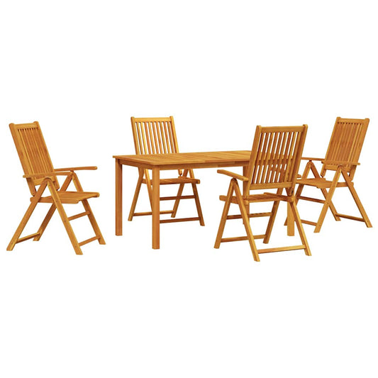 Garden Dining Set Folding 5 pcs Brown Solid Acacia Wood Garden Dining Set Folding 5 pcs Brown Solid Acacia Wood