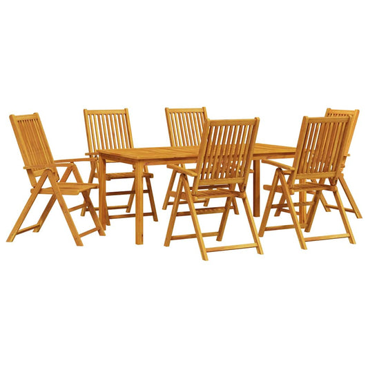 Garden Dining Set Folding 7 pcs Brown Solid Acacia Wood Garden Dining Set Folding 7 pcs Brown Solid Acacia Wood