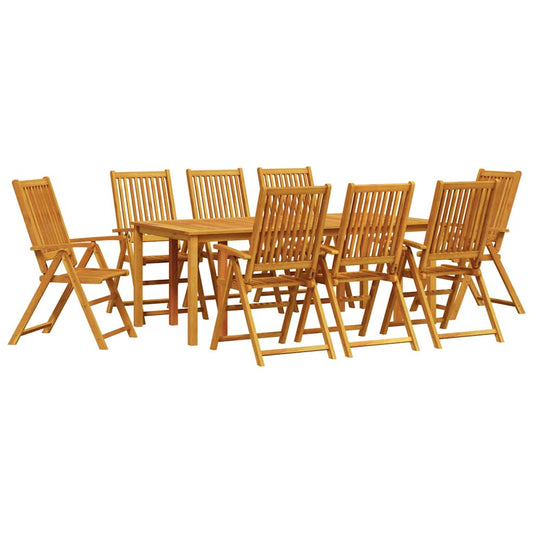Garden Dining Set Folding 9 pcs Brown Solid Acacia Wood Garden Dining Set Folding 9 pcs Brown Solid Acacia Wood