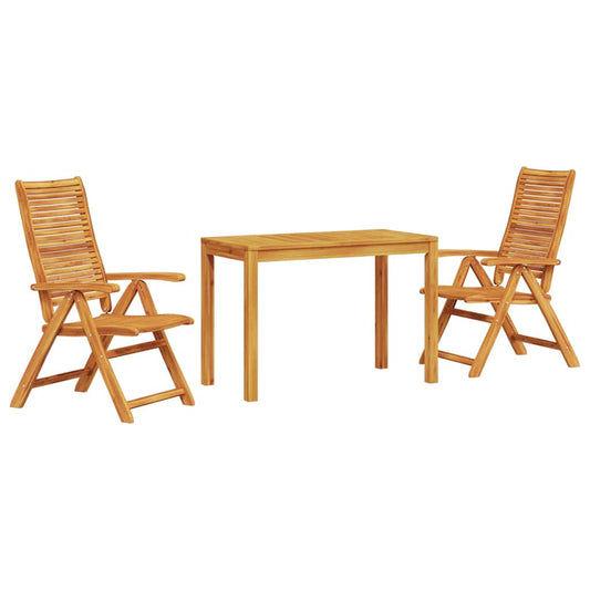 Garden Dining Set 3 pcs Brown Solid Acacia Wood Garden Dining Set 3 pcs Brown Solid Acacia Wood