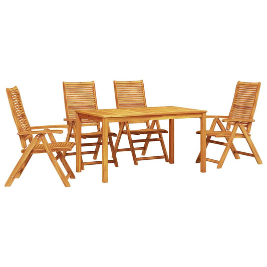 Garden Dining Set 5 pcs Brown Solid Acacia Wood Garden Dining Set 5 pcs Brown Solid Acacia Wood