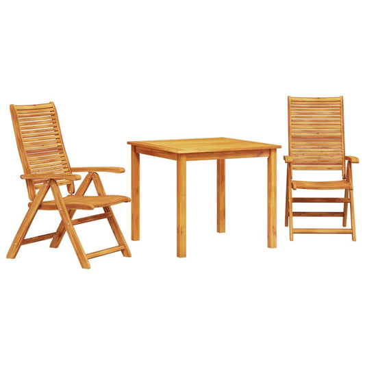 Garden Dining Set 3 pcs Brown Solid Acacia Wood Garden Dining Set 3 pcs Brown Solid Acacia Wood