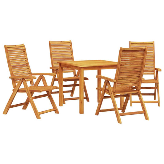 Garden Dining Set 5 pcs Brown Solid Acacia Wood Garden Dining Set 5 pcs Brown Solid Acacia Wood