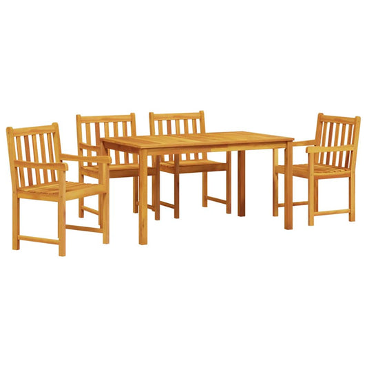 Garden Dining Set 5 pcs Brown Solid Acacia Wood Garden Dining Set 5 pcs Brown Solid Acacia Wood