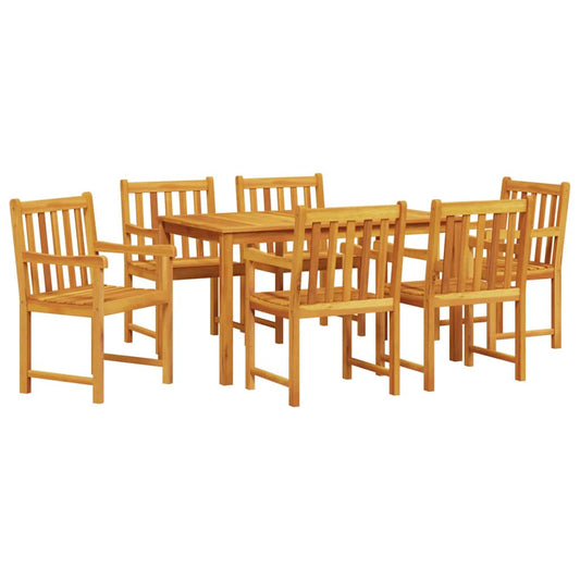 Garden Dining Set 7 pcs Brown Solid Acacia Wood Garden Dining Set 7 pcs Brown Solid Acacia Wood