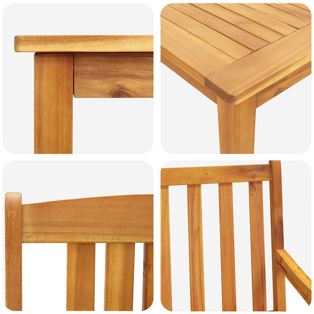 Garden Dining Set 7 pcs Brown Solid Acacia Wood