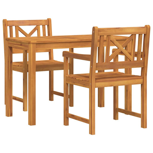 Garden Dining Set 3 pcs Brown Solid Acacia Wood Garden Dining Set 3 pcs Brown Solid Acacia Wood