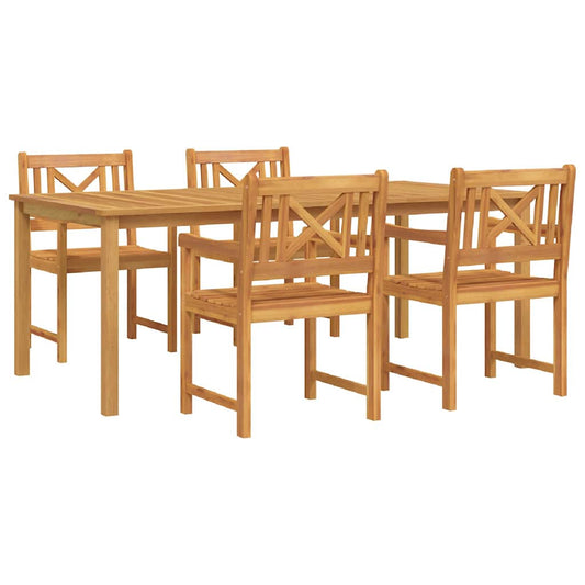 Garden Dining Set 5 pcs Brown Solid Acacia Wood Garden Dining Set 5 pcs Brown Solid Acacia Wood