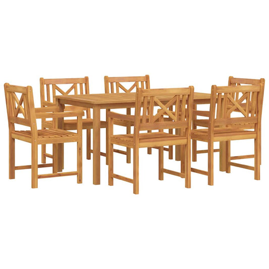 Garden Dining Set 7 pcs Brown Solid Acacia Wood Garden Dining Set 7 pcs Brown Solid Acacia Wood