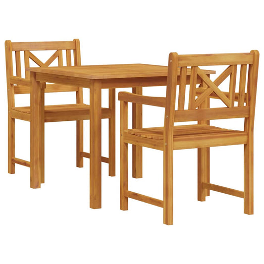 Garden Dining Set 3 pcs Brown Solid Acacia wood Garden Dining Set 3 pcs Brown Solid Acacia wood