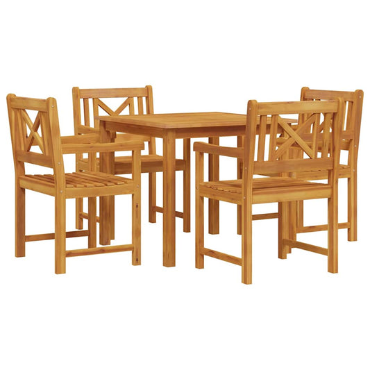 Garden Dining Set 5 pcs Brown Solid Acacia wood Garden Dining Set 5 pcs Brown Solid Acacia wood