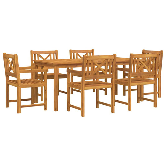 Garden Dining Set 7 pcs Brown Solid Acacia Wood Garden Dining Set 7 pcs Brown Solid Acacia Wood