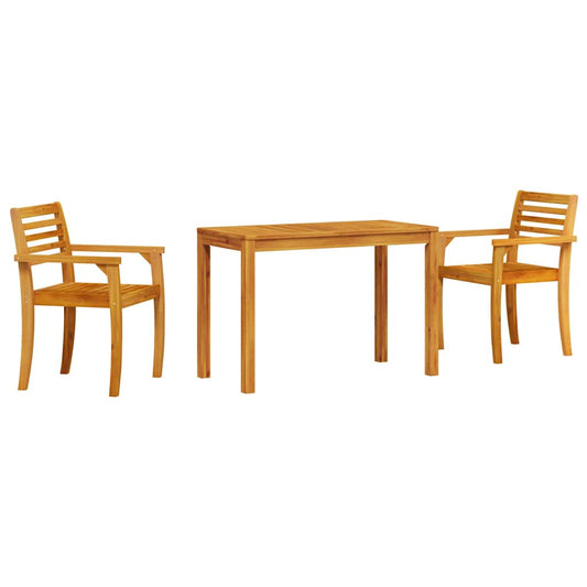 Garden Dining Set 3 pcs Brown Solid Acacia Wood Garden Dining Set 3 pcs Brown Solid Acacia Wood