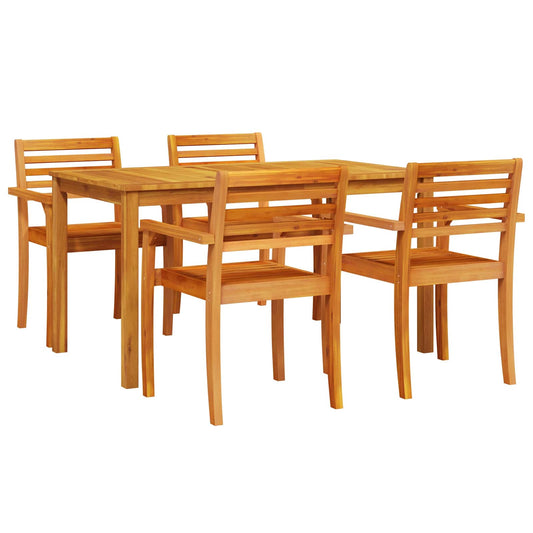 Garden Dining Set 5 pcs Brown Solid Acacia Wood Garden Dining Set 5 pcs Brown Solid Acacia Wood
