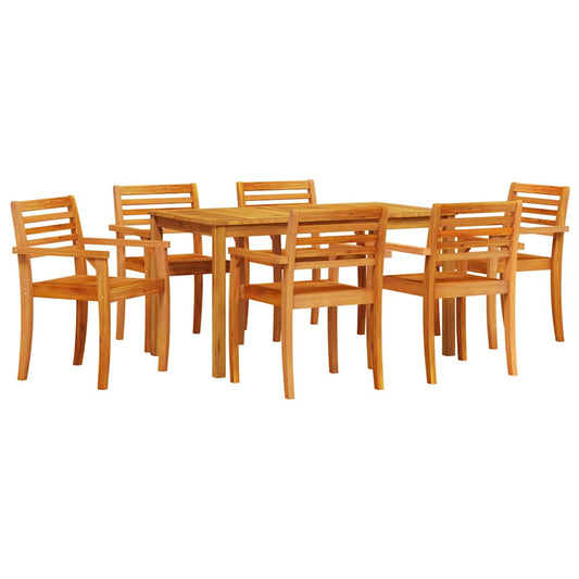 Garden Dining Set 7 pcs Brown Solid Acacia Wood Garden Dining Set 7 pcs Brown Solid Acacia Wood