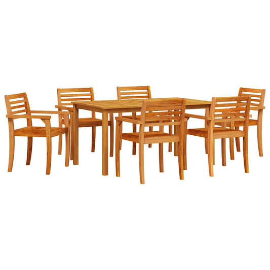 Garden Dining Set 7 pcs Brown Solid Acacia Wood Garden Dining Set 7 pcs Brown Solid Acacia Wood