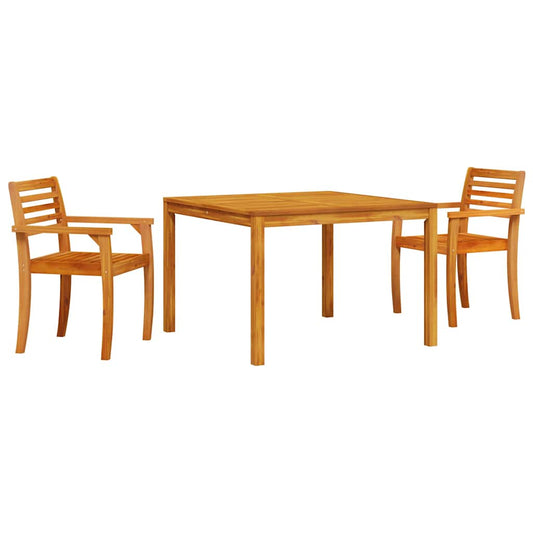 Garden Dining Set 3 pcs Brown Solid Acacia Wood Garden Dining Set 3 pcs Brown Solid Acacia Wood