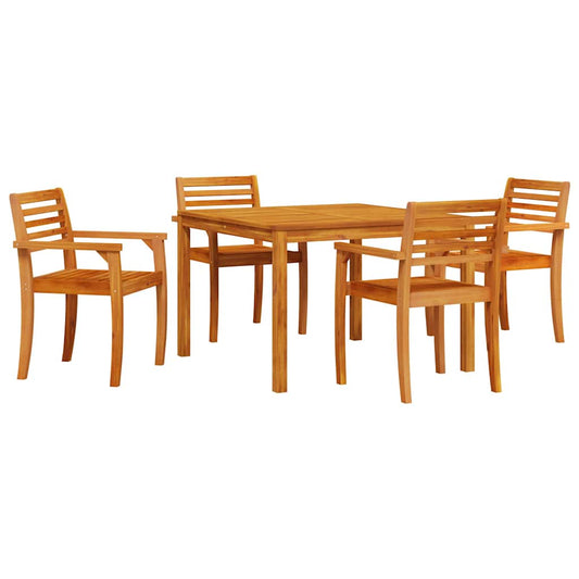 Garden Dining Set 5 pcs Brown Solid Acacia Wood Garden Dining Set 5 pcs Brown Solid Acacia Wood