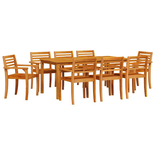 Garden Dining Set 9 pcs Brown Solid Acacia Wood Garden Dining Set 9 pcs Brown Solid Acacia Wood