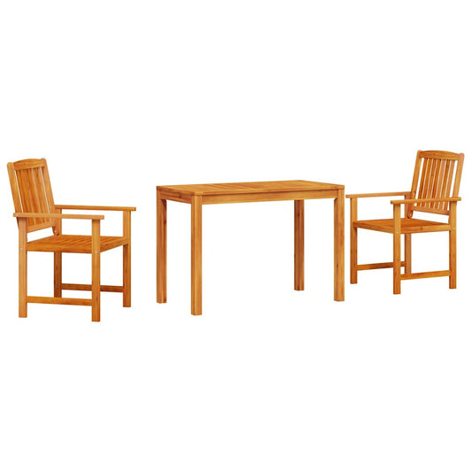 Garden Dining Set 3 pcs Brown Solid Acacia Wood Garden Dining Set 3 pcs Brown Solid Acacia Wood