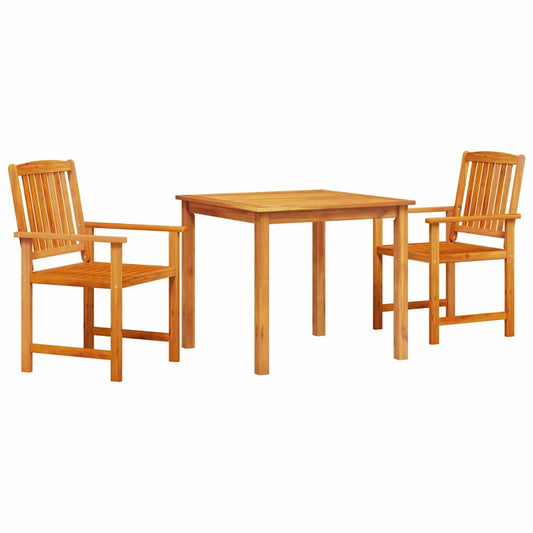 Garden Dining Set 3 pcs Brown Solid Acacia Wood Garden Dining Set 3 pcs Brown Solid Acacia Wood