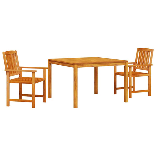 Garden Dining Set 3 pcs Brown Solid Acacia Wood Garden Dining Set 3 pcs Brown Solid Acacia Wood