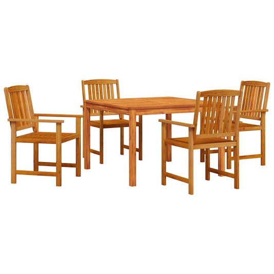 Garden Dining Set 5 pcs Brown Solid Acacia Wood Garden Dining Set 5 pcs Brown Solid Acacia Wood