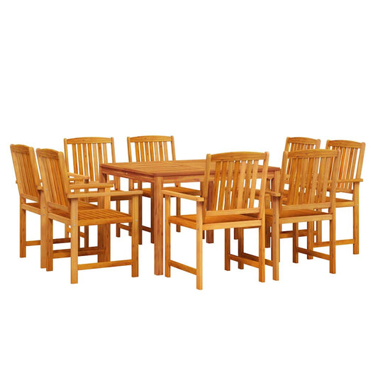 Garden Dining Set 9 pcs Brown Solid Acacia Wood Garden Dining Set 9 pcs Brown Solid Acacia Wood