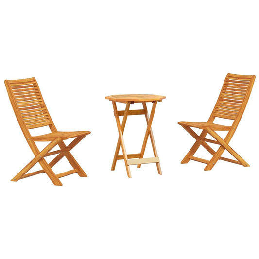 Folding Bistro Set Folding 3 pcs Brown Solid Acacia Wood Folding Bistro Set Folding 3 pcs Brown Solid Acacia Wood