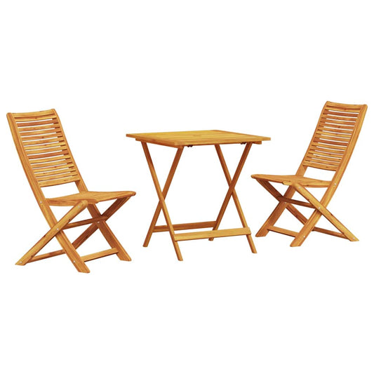 Folding Bistro Set Folding 3 pcs Brown Solid Acacia Wood Folding Bistro Set Folding 3 pcs Brown Solid Acacia Wood